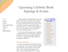 Tablet Screenshot of celebritybooksigningsandevents.com